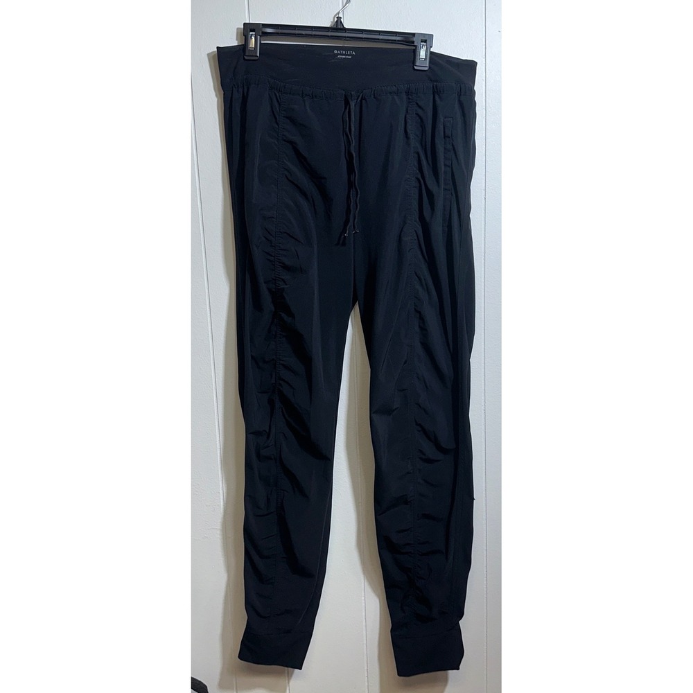 Athleta Attitude II Pant Black Ruched Joggers Tall Size 14T‎ Hiking Travel
